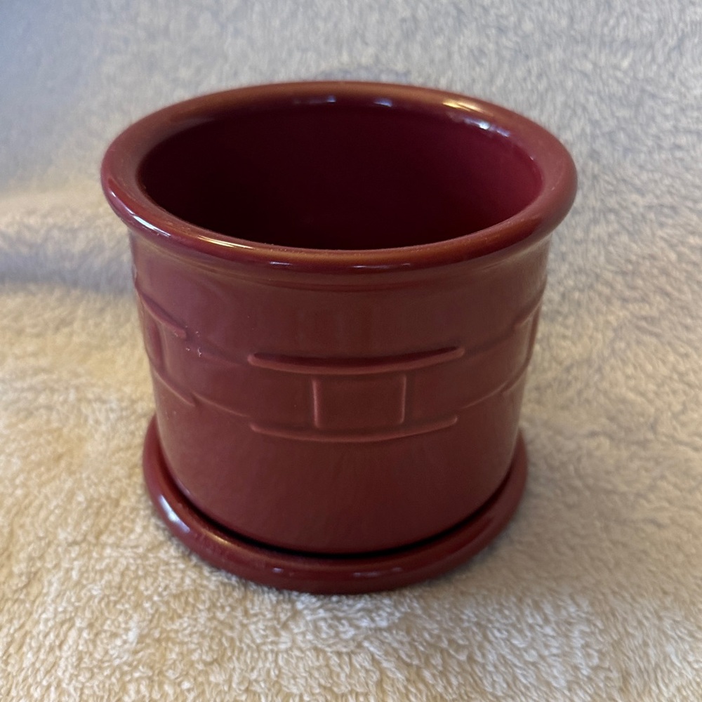 NEW! Longaberger Pottery Woven Traditions 1 Pint Ceramic Salt Crock with Lid - Picture 1 of 4